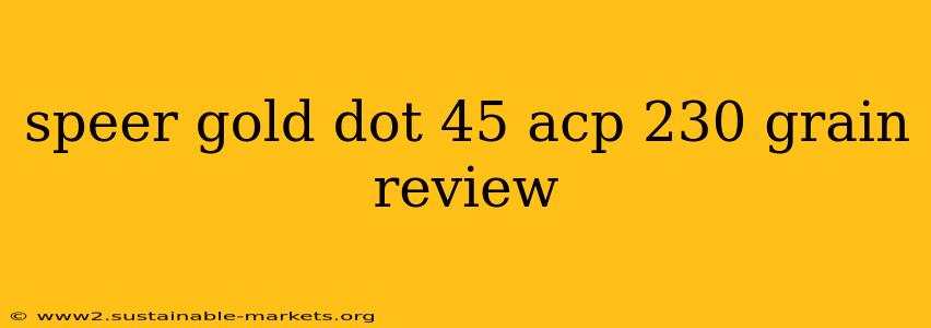 speer gold dot 45 acp 230 grain review