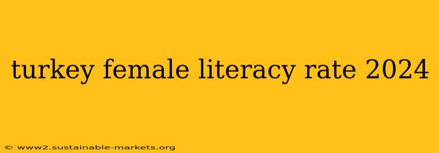 turkey female literacy rate 2024